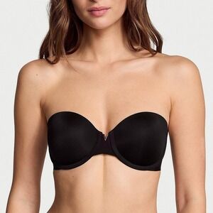 Victoria's Secret Black Strapless Smooth Minimizing Bra 34DDD 34F Minimalist